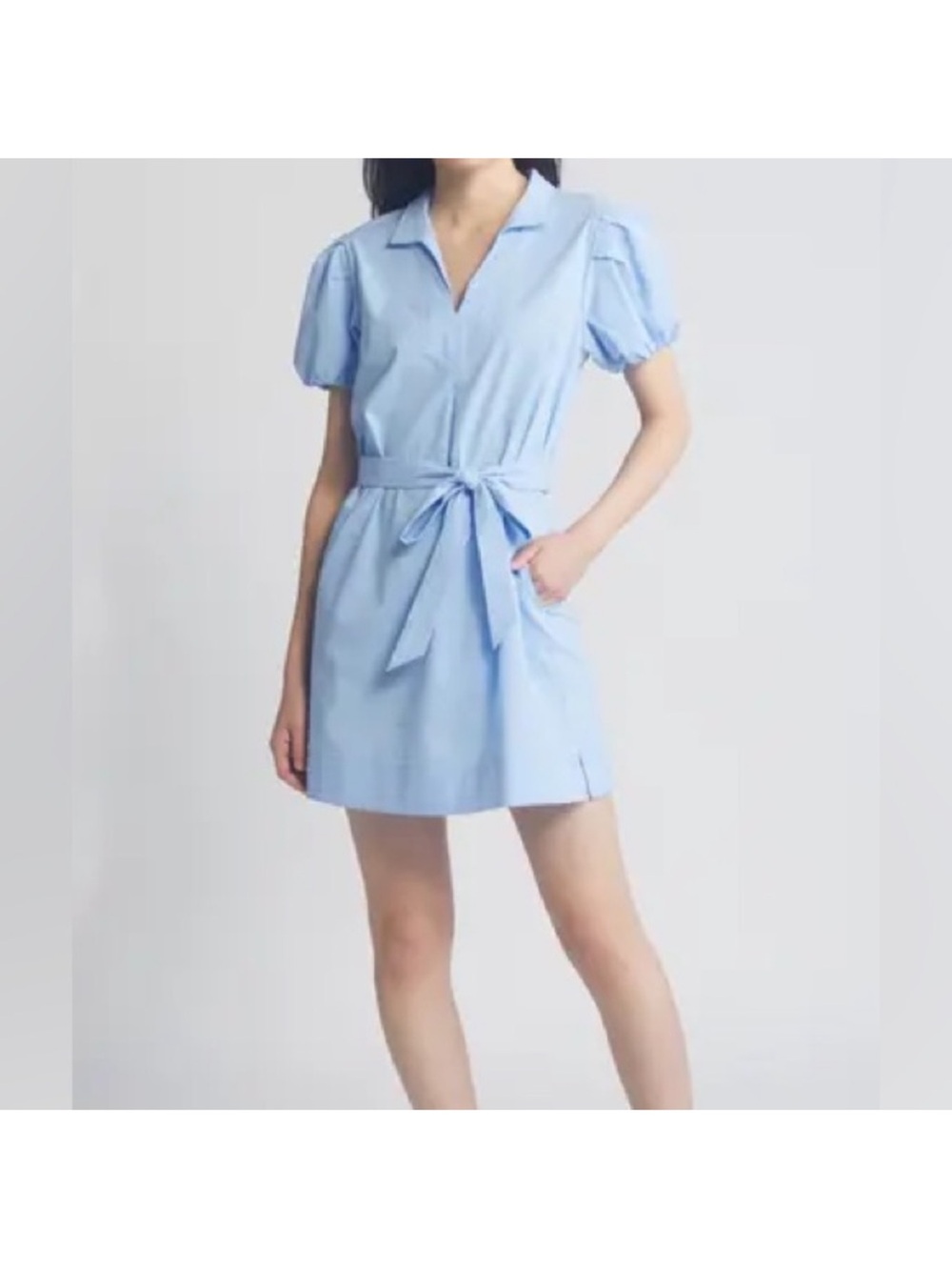 Tommy Bahama Light Blue Short Tie-Waist Mini Dress